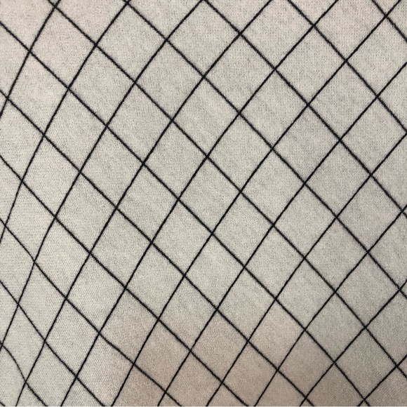 J. Jill Women’s Tunic Plaid Windowpane Grayish Cream Fine Black Lines Pointe - Picture 5 of 10